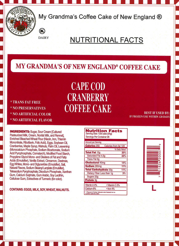 Large Cape Cod Cranberry Coffee Cake
