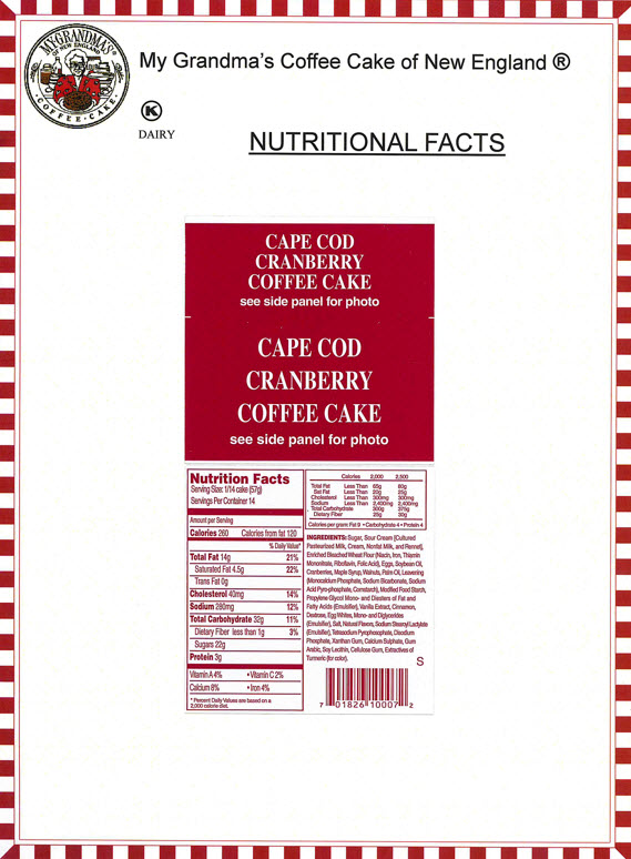 Small Cape Code Cranberry Coffee Cake