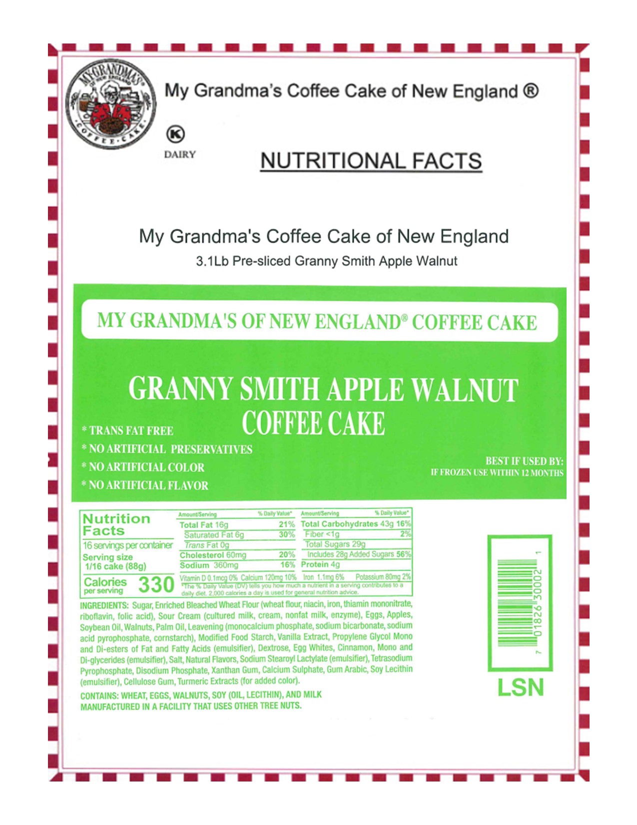 Large Granny Smith Apple Coffee Cake