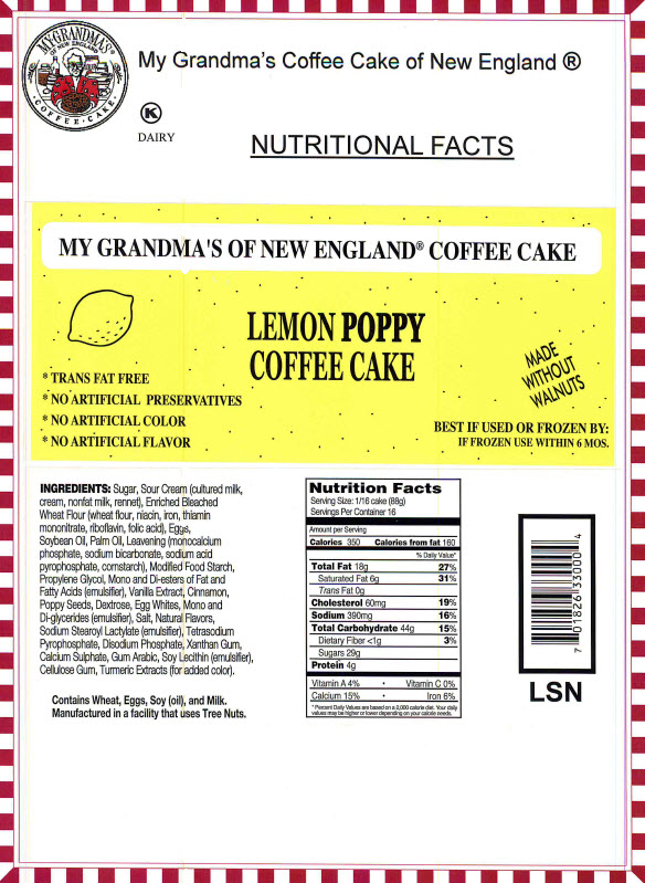 Large Lemon Poppy Coffee Cake