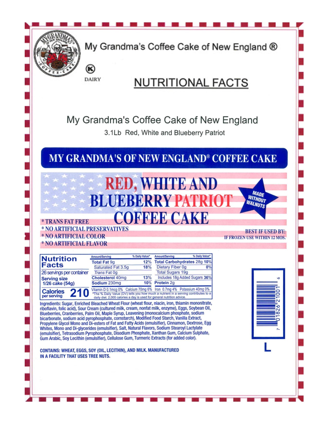 Large Patriot Coffee Cake