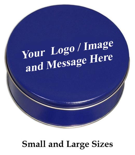 PERSONALIZED BLUE TIN FOR LARGE CAKE