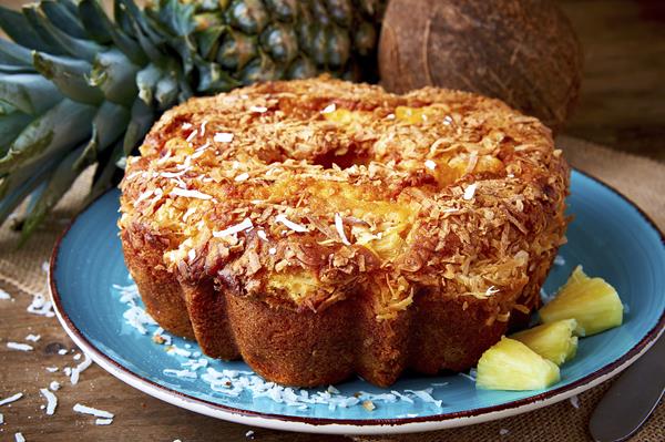 Our Pineapple Coconut cake is a tropically inspired masterpiece.