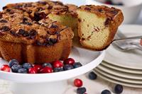 The taste of tart cranberries and sweet blueberries in one cake!